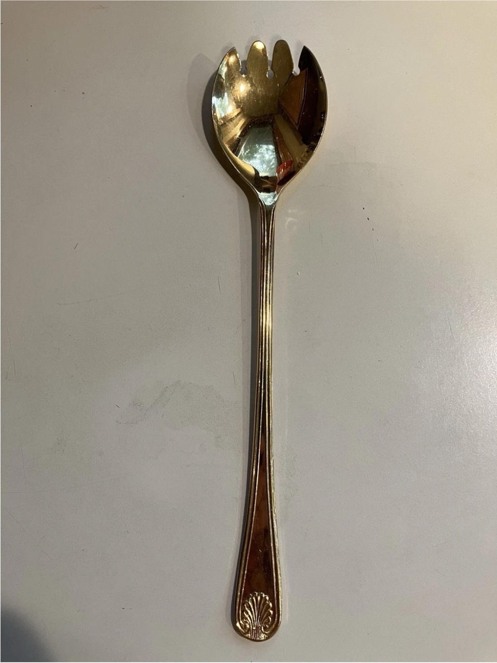 Gold-Tone silver plated Salad Server Spork - Polished Serving Utensil